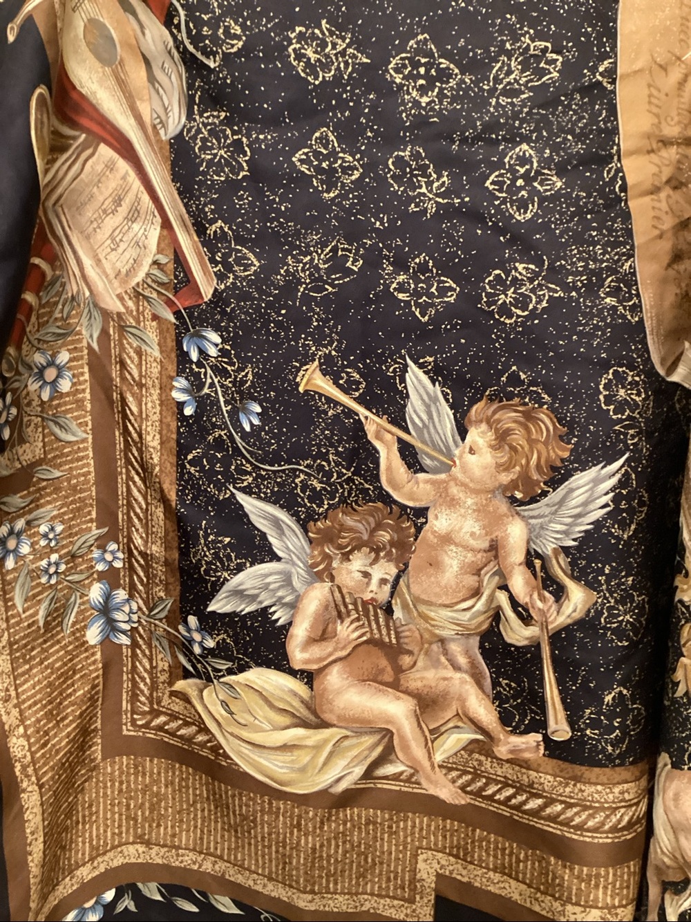 Cherubs and Music Silk scarf